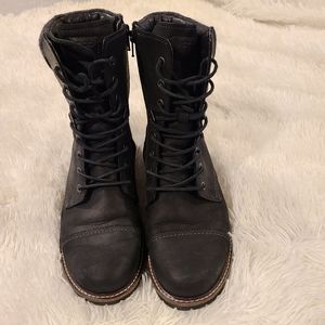 NWOT Black Leather "Hiking" boot